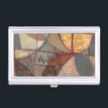 Abstract Floral Leaf Painting by Norman Wyatt Business Card Holder<br><div class="desc">Abstract floral leaf patterns populate this painting by Norman Wyatt. The dark colouring of the piece helps the gilded portions pop even more,  adding life to the work. This would make a great gift for someone who loves contemporary art!</div>