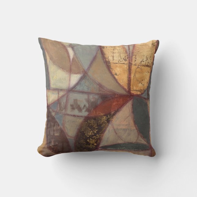 Abstract Floral Leaf Painting by Norman Wyatt Cushion (Front)