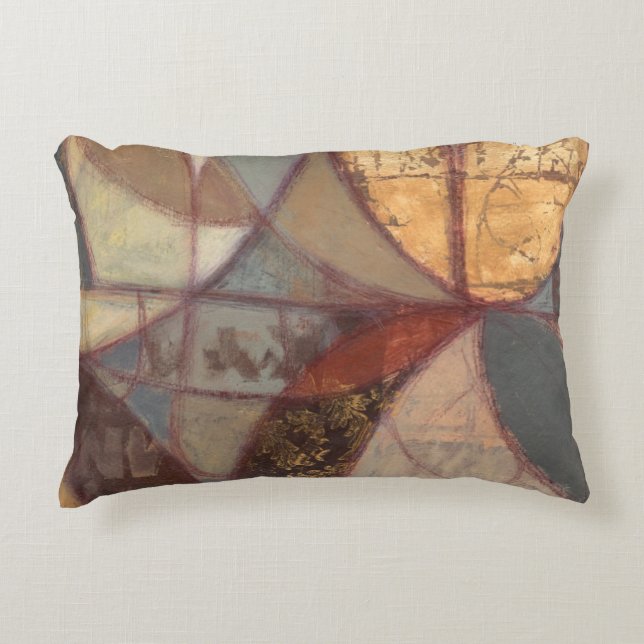 Abstract Floral Leaf Painting by Norman Wyatt Decorative Cushion (Front)