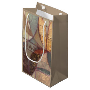 Abstract Floral Leaf Painting by Norman Wyatt Small Gift Bag