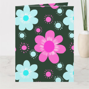 Abstract Floral Mandala Pattern Design red  Card