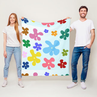 Abstract Floral Mandala Pattern Design red  Fleece Blanket