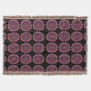 Abstract Floral Mandala Pattern Design Throw Blanket