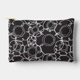Abstract Floral Matrix (Charcoal) Fine Art Accessory Pouch