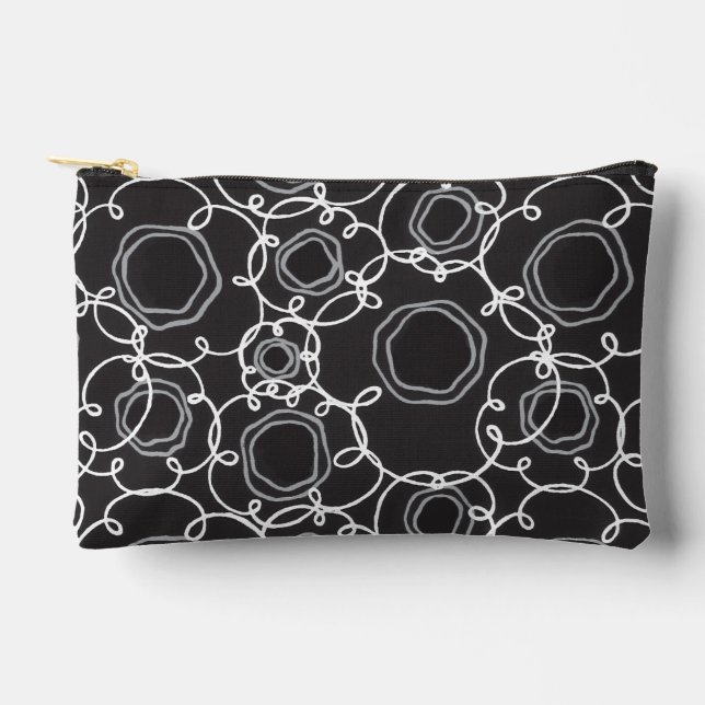Abstract Floral Matrix (Charcoal) Fine Art Accessory Pouch (Front)