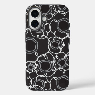 Abstract Floral Matrix (Charcoal) Fine Art iPhone 16 Case