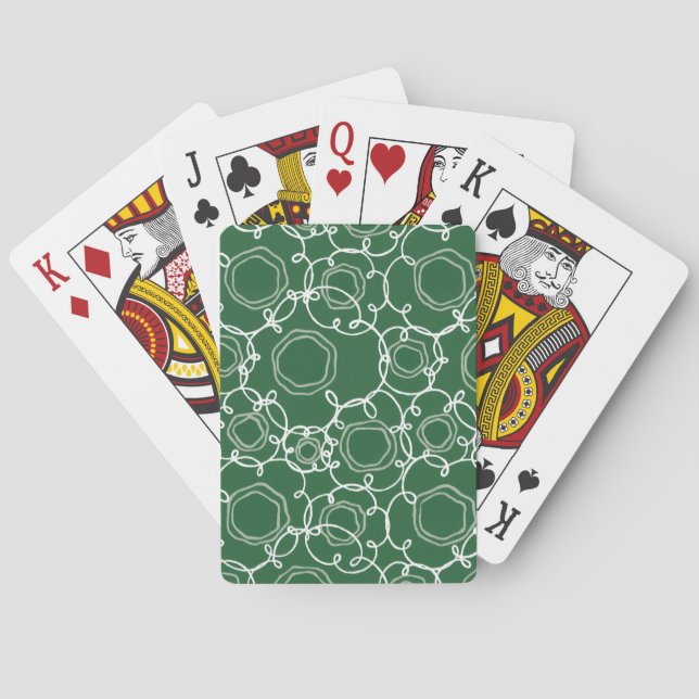 Abstract Floral Matrix (Dark Green) Fine Art Playing Cards (Back)