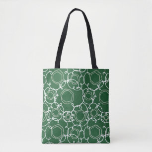 Abstract Floral Matrix (Dark Green) Fine Art Tote Bag