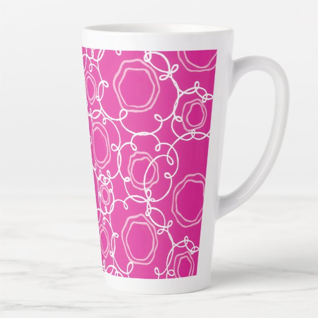 Abstract Floral Matrix (Hot Pink) Fine Art Latte Mug (Right)