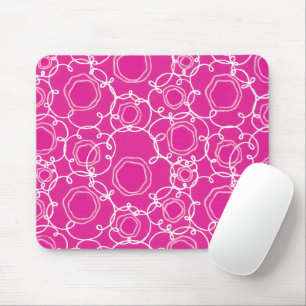 Abstract Floral Matrix (Hot Pink) Fine Art Mouse Pad