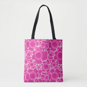 Abstract Floral Matrix (Hot Pink) Fine Art Tote Bag