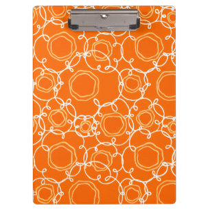 Abstract Floral Matrix (Orange) Fine Art Clipboard
