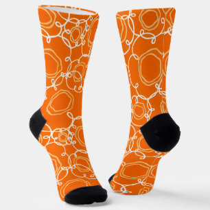 Abstract Floral Matrix (Orange) Fine Art Socks