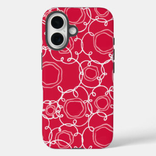 Abstract Floral Matrix (Red) Fine Art iPhone 16 Case