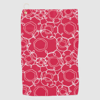 Abstract Floral Matrix (Red) Fine Art Golf Towel