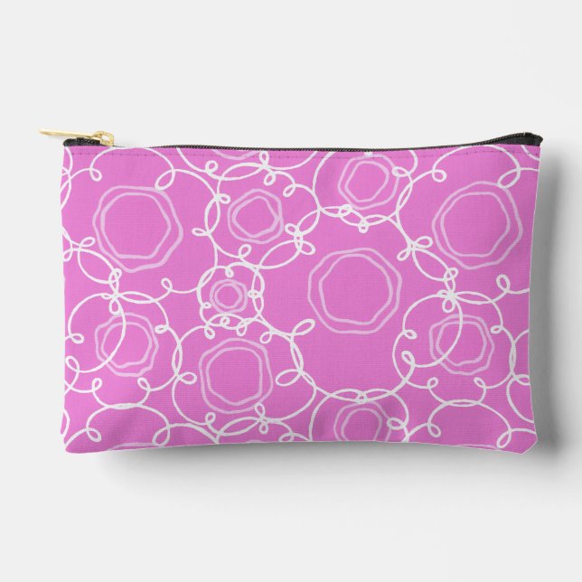 Abstract Floral Matrix (Soft Pink) Fine Art Accessory Pouch (Front)