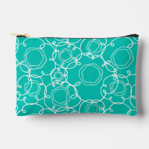 Abstract Floral Matrix (Teal) Fine Art Accessory Pouch