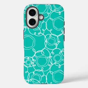 Abstract Floral Matrix (Teal) Fine Art iPhone 16 Case