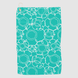 Abstract Floral Matrix (Teal) Fine Art Golf Towel