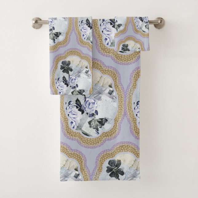 Abstract Floral Medallion Bath Towel Set (Insitu)