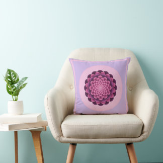 Abstract Floral-Modern Mandala Throw Pillow