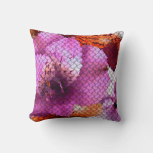 Abstract Floral Mosaic Cushion