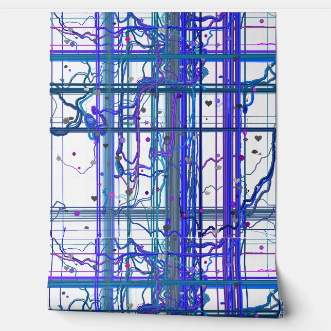 Abstract Floral Murals Pattern Wallpaper  (Unrolling)