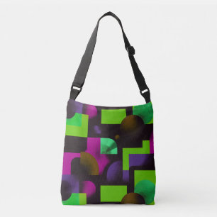 abstract floral, neon floral, geometric flower, mo crossbody bag