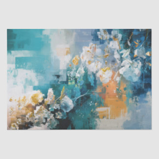 Abstract Floral Painting Background Decoupage Tissue Paper