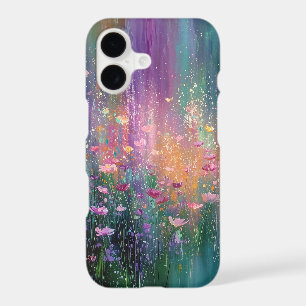 Abstract Floral Painting with Vibrant Colors