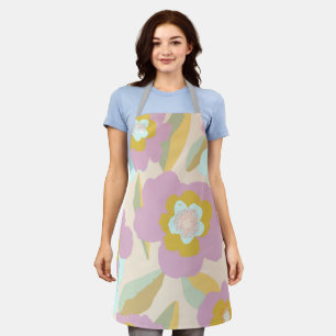 Abstract Floral Pastel Lilac Pattern Apron