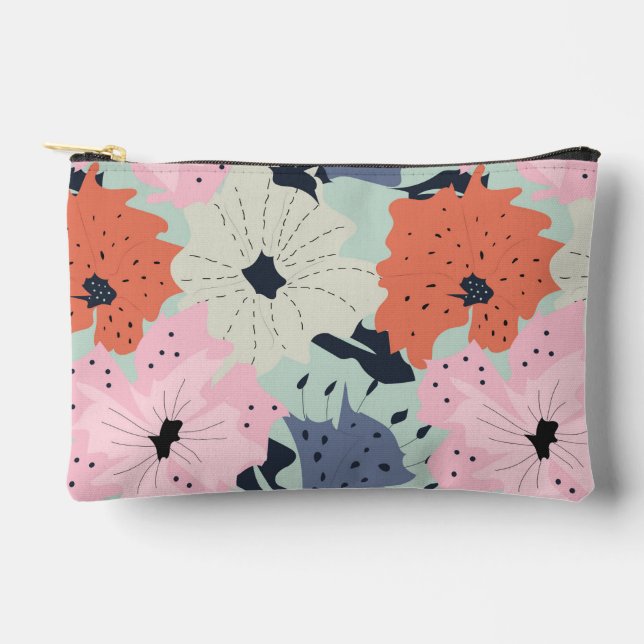 Abstract floral pattern accessory pouch (Front)