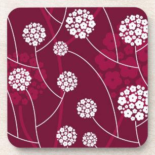 Abstract floral pattern coaster