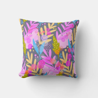 Abstract Floral Pattern Decorative Pillow