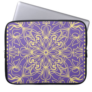 Abstract floral pattern. geometry, mandala design  laptop sleeve