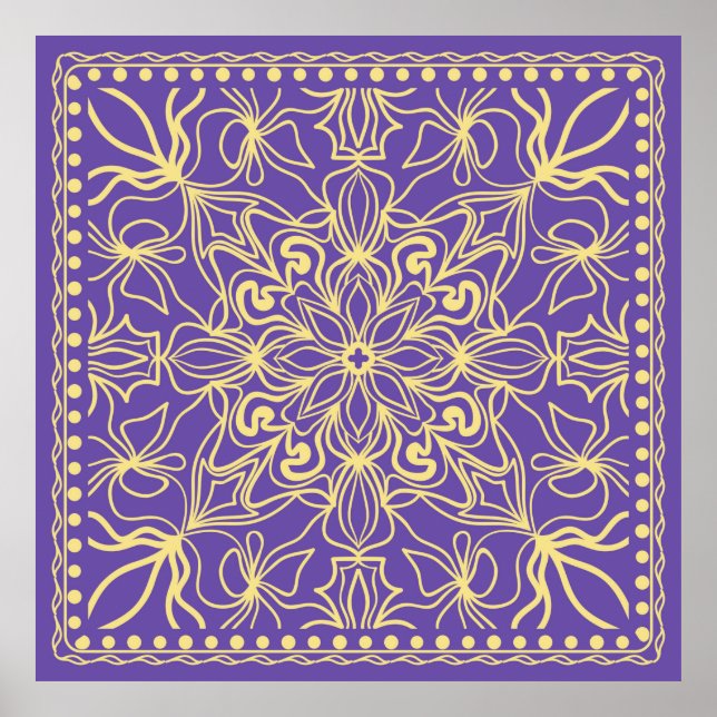 Abstract floral pattern. geometry, mandala design  poster (Front)