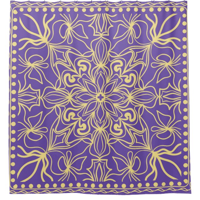 Abstract floral pattern. geometry, mandala design  shower curtain (Front)