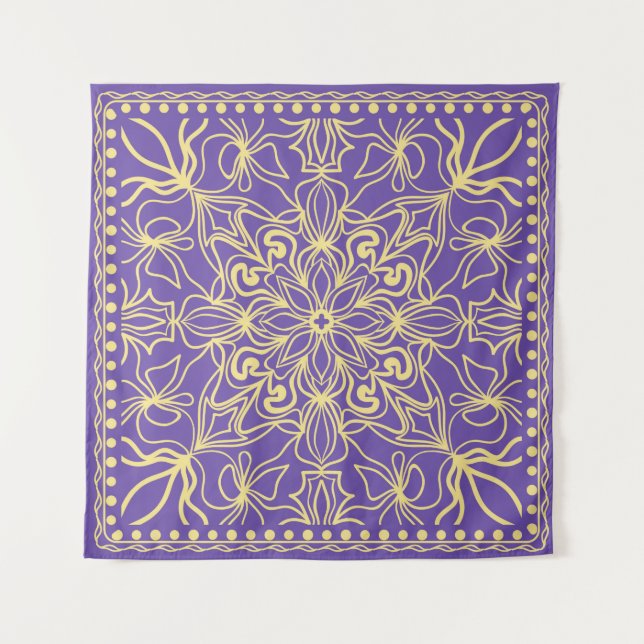 Abstract floral pattern. geometry, mandala design  tapestry (Front)
