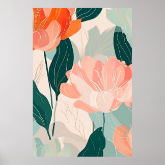 Abstract Floral Pattern Illustration Poster