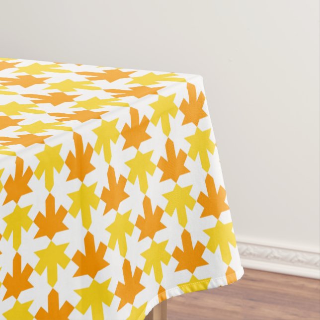 Abstract Floral Pattern in Halloween Colours Tablecloth (In Situ)