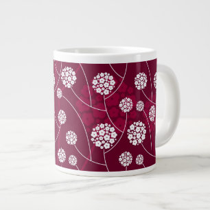 Abstract floral pattern large coffee mug