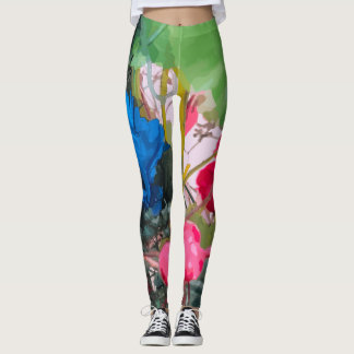 Abstract Floral Pattern Leggings