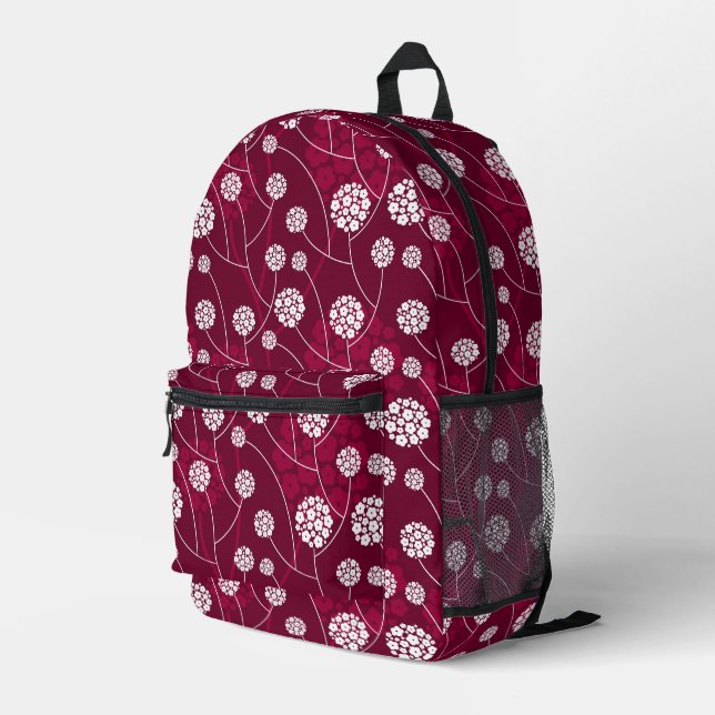 Abstract floral pattern printed backpack (Back Corner Right)