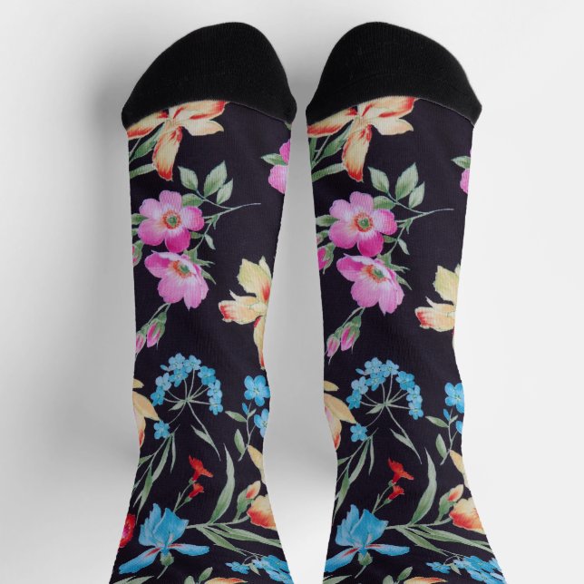 Abstract floral pattern socks (Top)