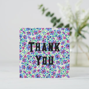 Abstract Floral Pattern - Thank You Card