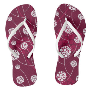 Abstract floral pattern thongs