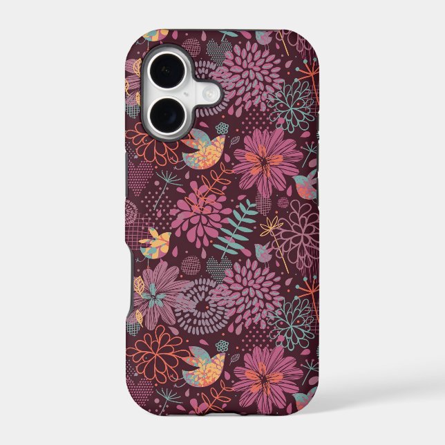 Abstract floral pattern with birds (Back)