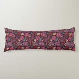 Abstract floral pattern with birds body cushion