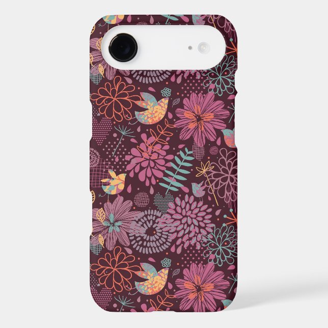 Abstract floral pattern with birds Case-Mate iPhone case (Back)