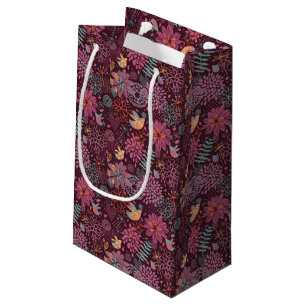 Abstract floral pattern with birds small gift bag
